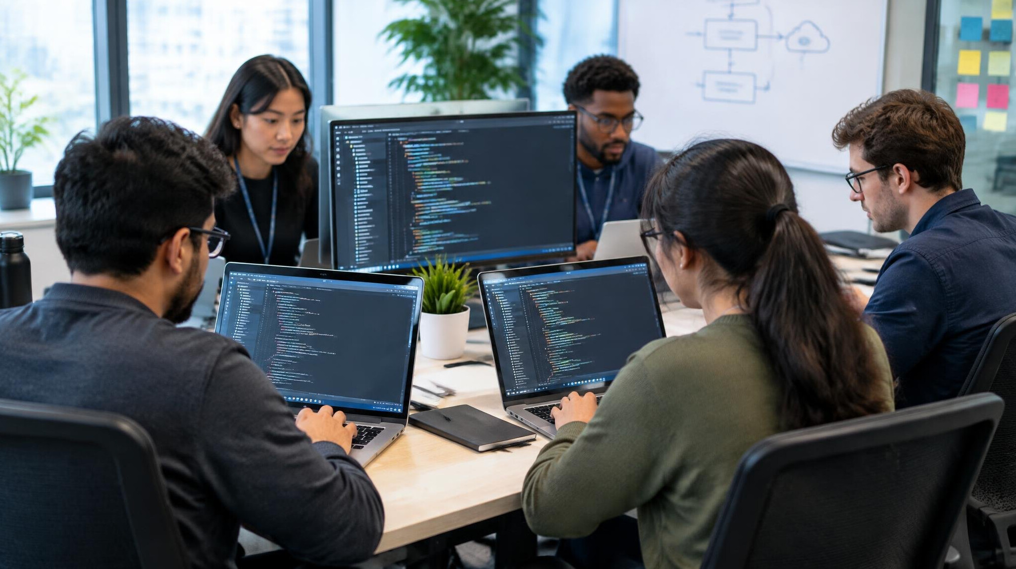 corporate programmers at work