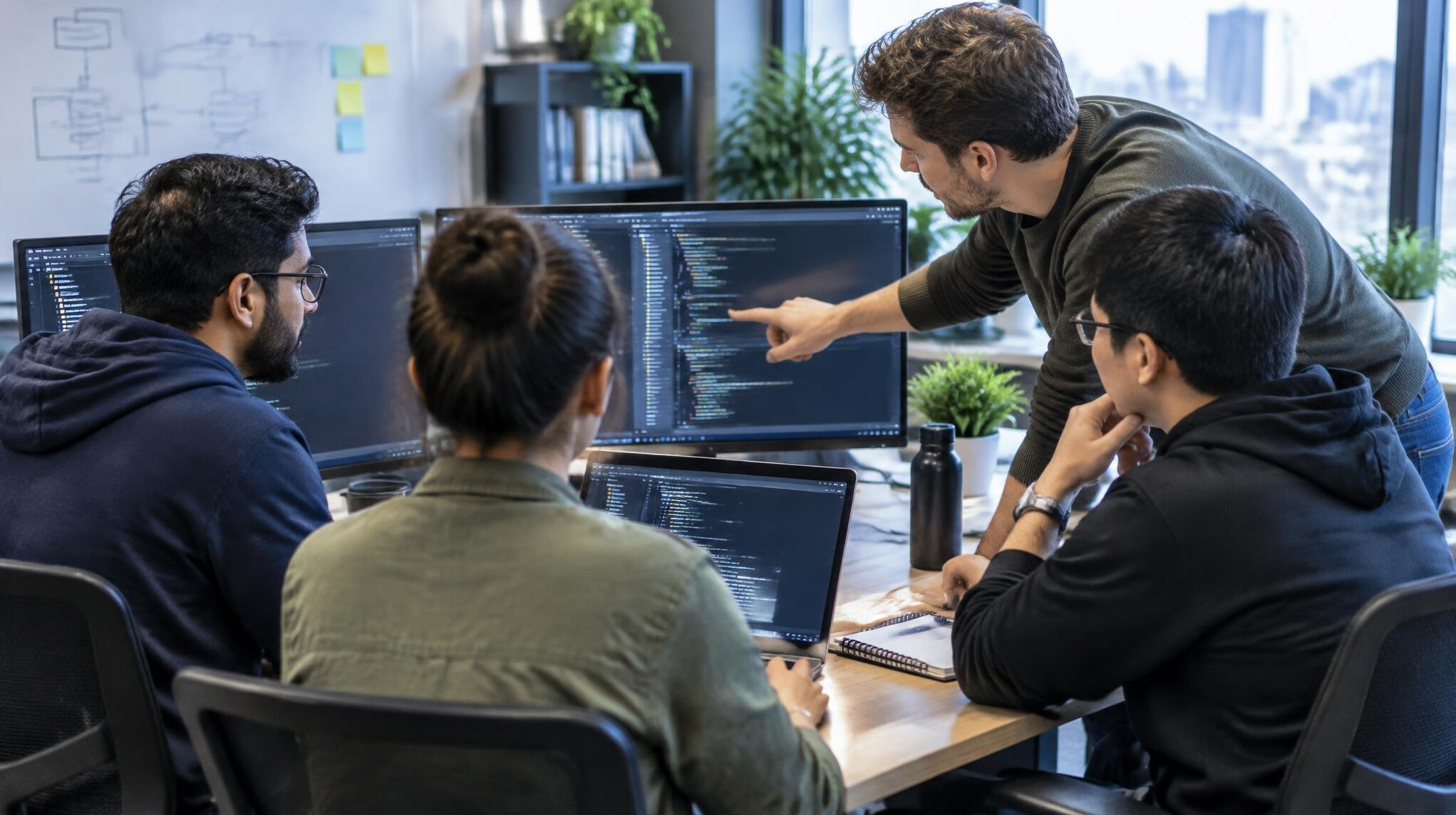 team of programmers in office
